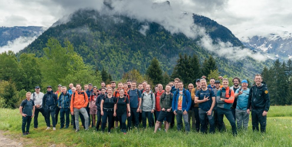 osprey packs european sales meeting in Morzine