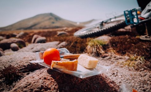 Gravel bike trail snacks