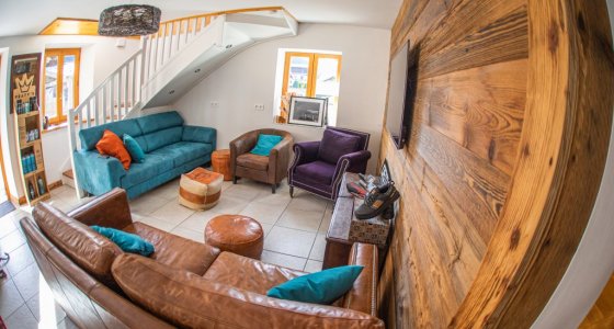 living area in morzine five25 chalet